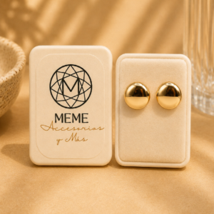 aretes esfera dorada